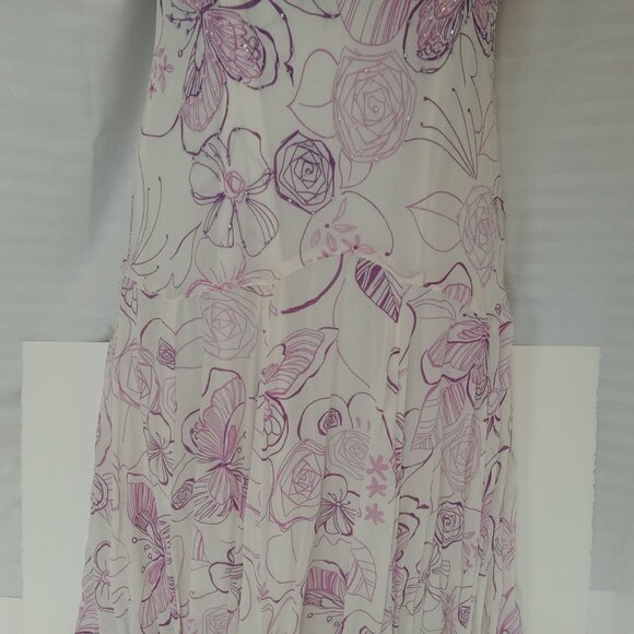 Eva Blue Y2K Fairy Dress 10 Handkerchief Whimsical Fairycore Beaded Floral White - Picture 4 of 16